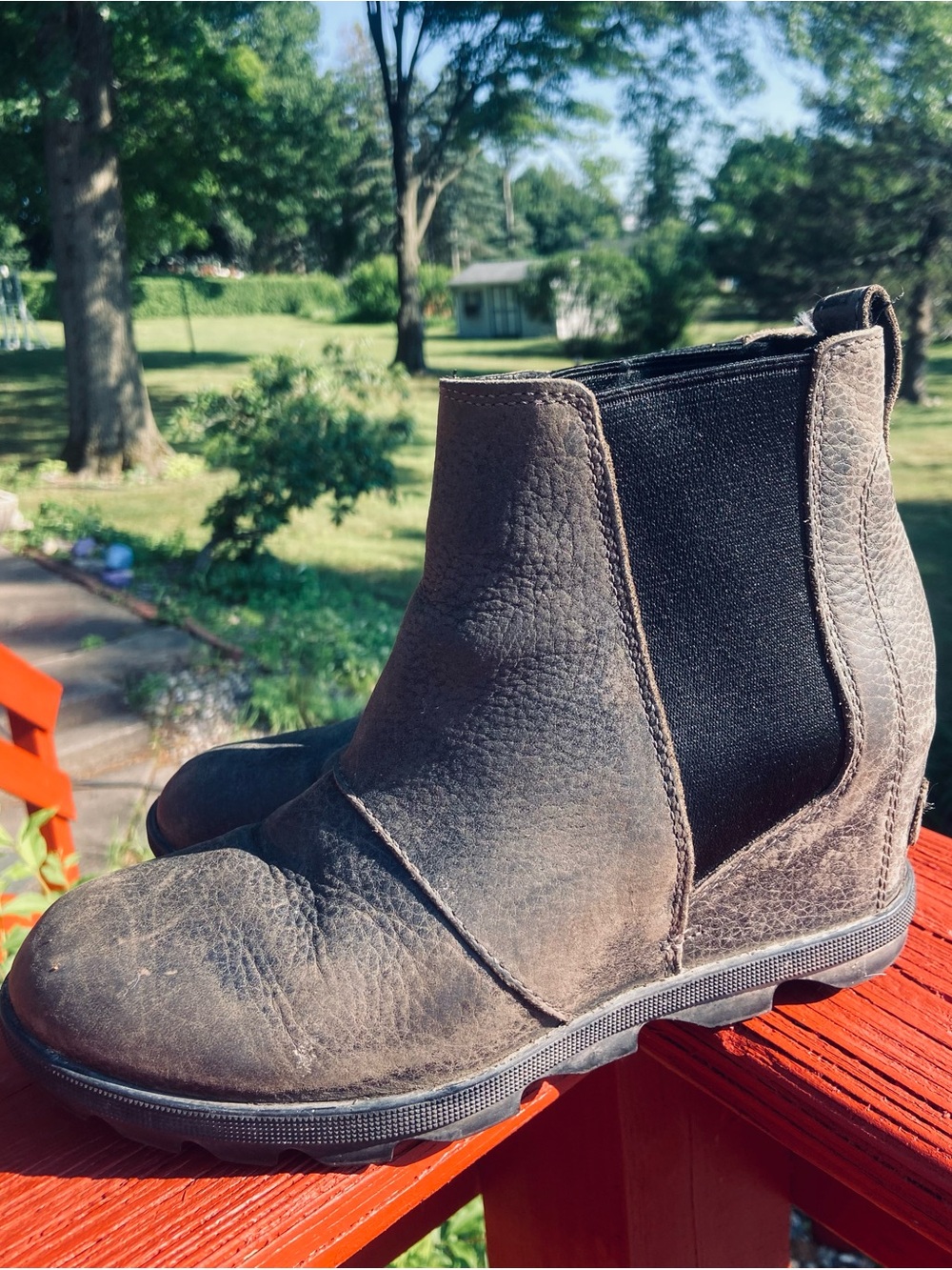 Sorel Joan Chelsea Waterproof Leather Ankle Boots Brown Women’s Size 8